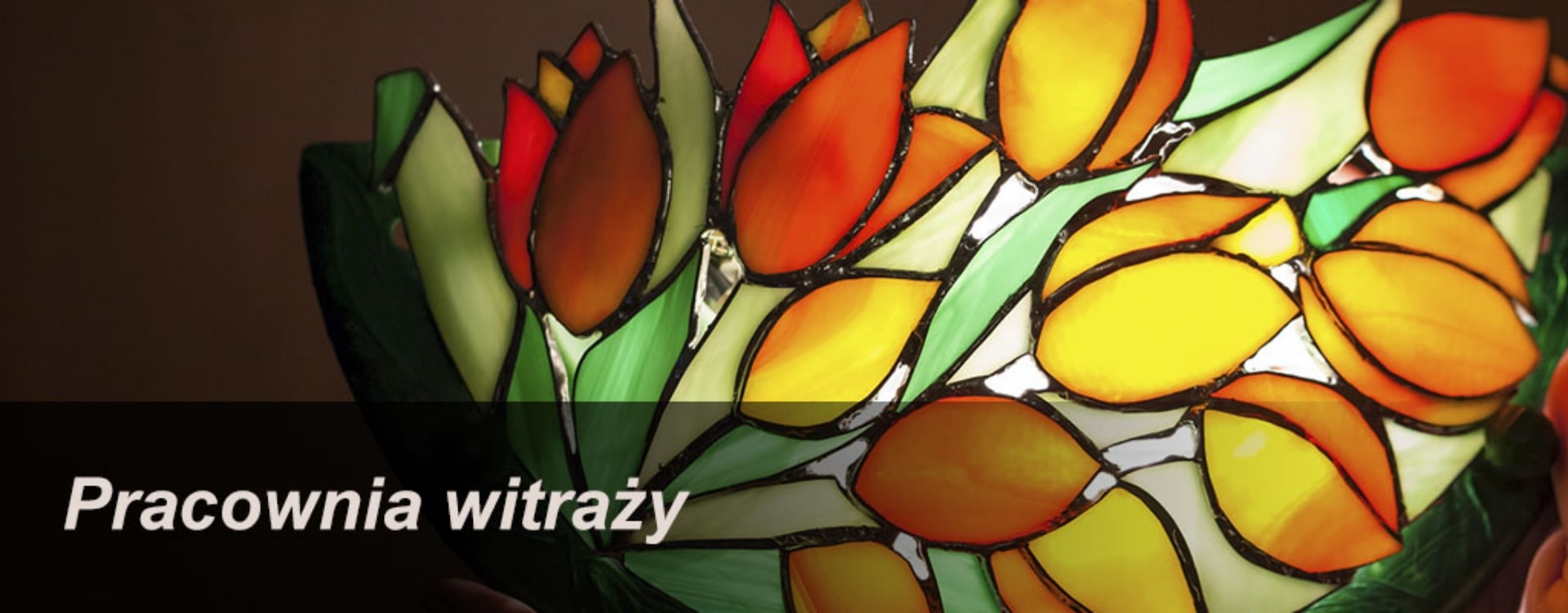 Witraż przedstawiający bukiet kwiatów